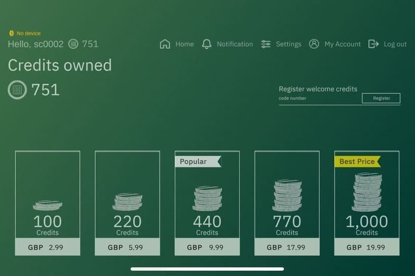 Pay-as-you-Play Credit System